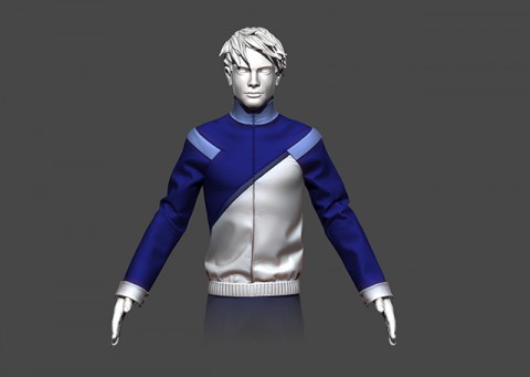 Top: Creating a pattern for the Tajiri Jacket in Marvelous Designer.  Bottom: the finished high rez model in Zbrush.